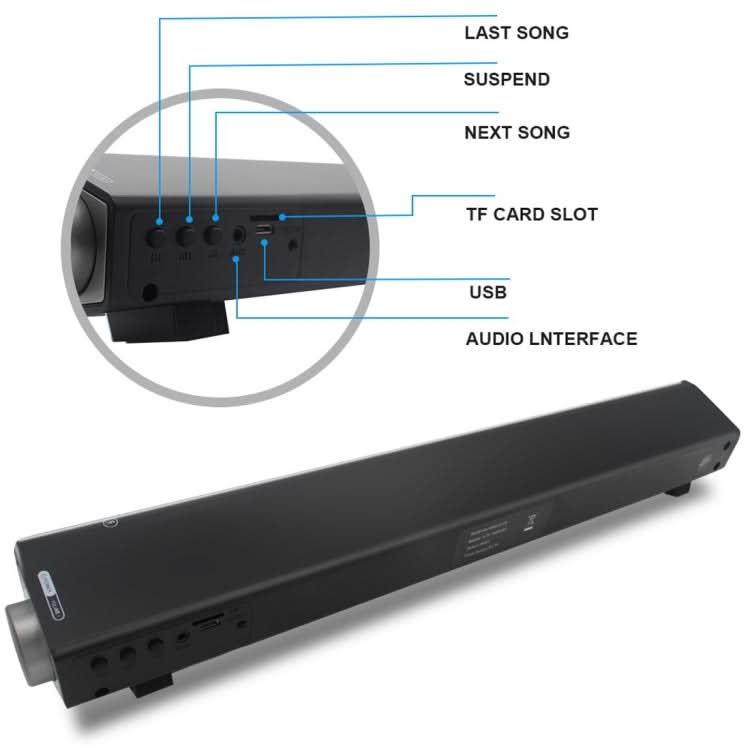 Soundbar LP-08 (CE0150) USB MP3 Player 2.1CH Bluetooth Wireless Sound Bar Speaker