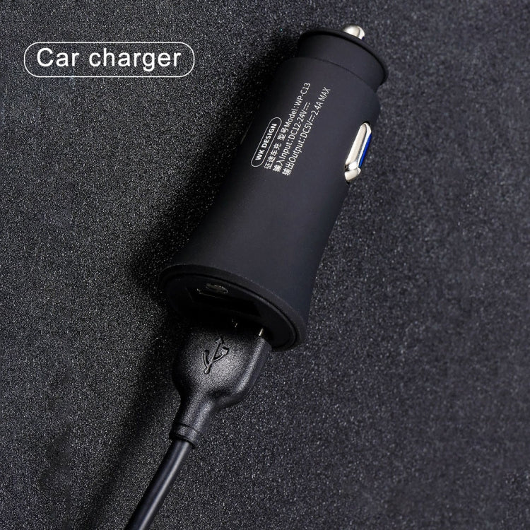 WK WP-C13 2.4A Warpath Dual USB Car Charger with USB to 8 Pin / Micro USB / Type-C Data Cable ÎҵÄÉ̵ê