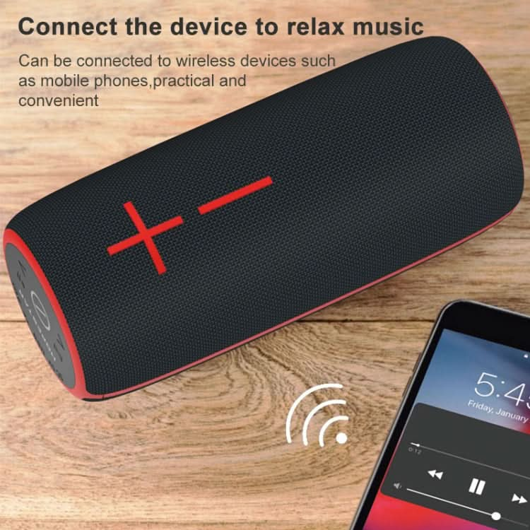 HOPESTAR P21 TWS Portable Outdoor Waterproof Woven Textured Bluetooth Speaker, Support Hands-free Call & U Disk & TF Card & 3.5mm AUX & FM