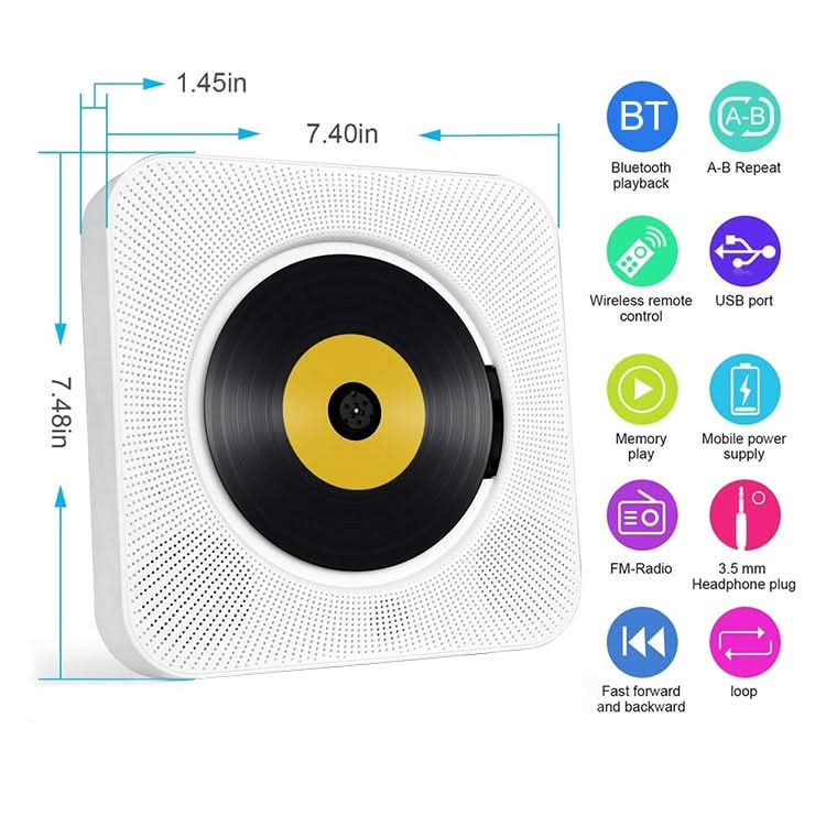 The Second Generation Portable Digital Display Bluetooth Speaker CD Player with Remote Control My Store