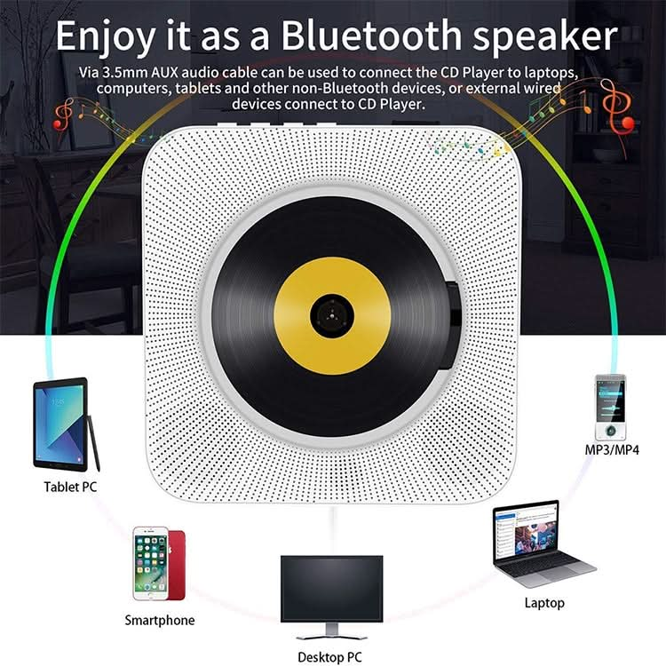 The Second Generation Portable Digital Display Bluetooth Speaker CD Player with Remote Control My Store