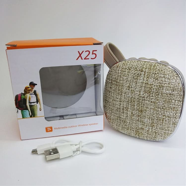 X25new Cloth Texture Square Portable Mini Bluetooth Speaker, Support Hands-free Call & TF Card & AUX