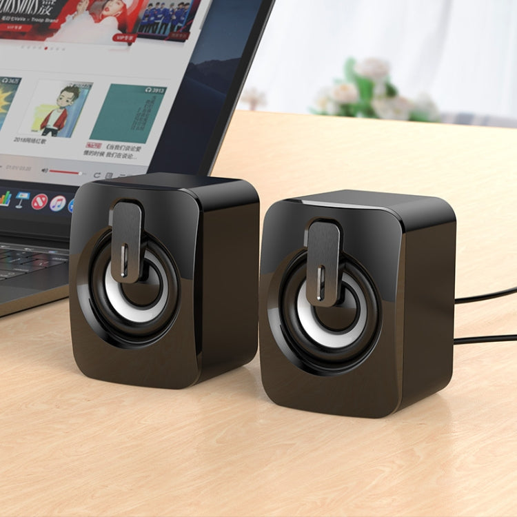 A2 USB 2.0 Wire-controlled Illuminated Mobile Phone Computer Mini Desktop Speaker