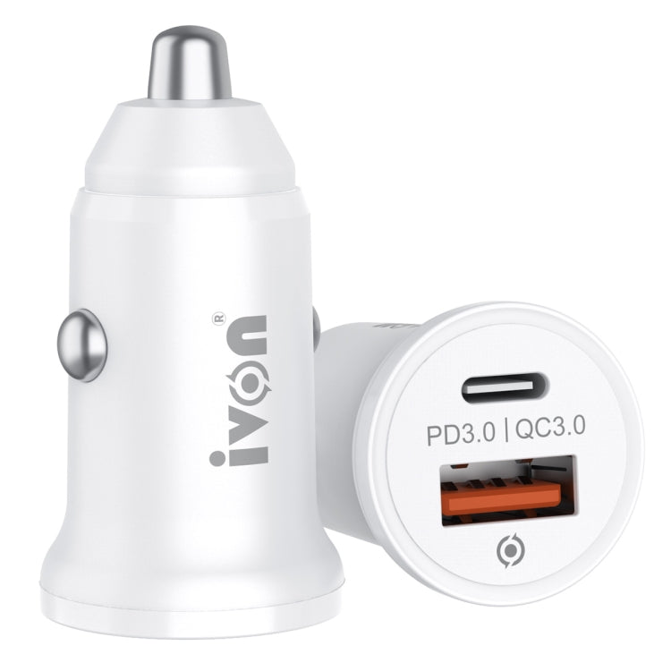 IVON CC45 20W PD 3.0 USB-C / Type-C + QC 3.0 USB Port Mini Car Charger