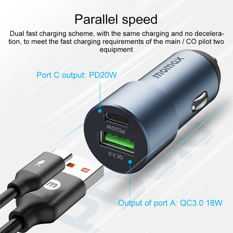 MOMAX UC15 38W PD + QC3.0 Dual Ports Car Charger ÎҵÄÉ̵ê