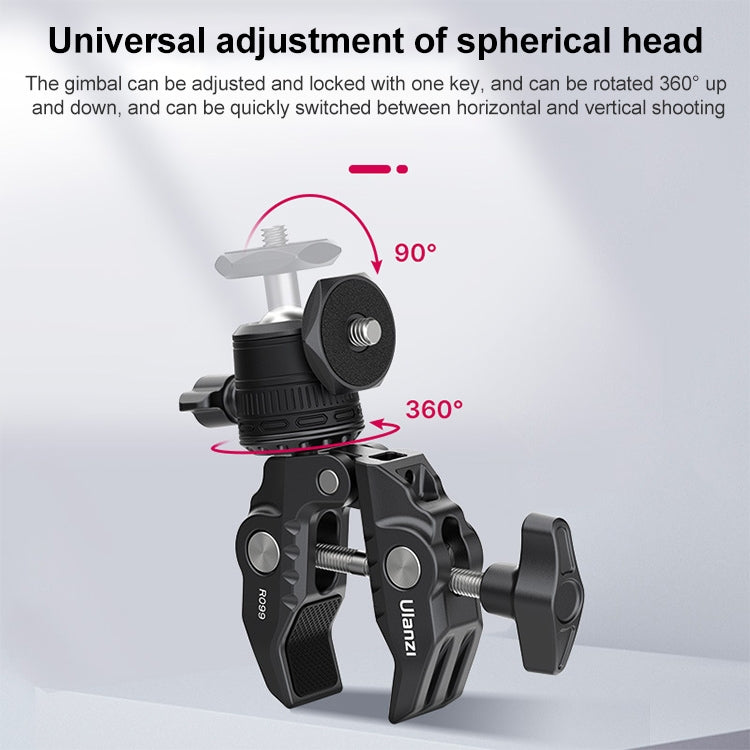 Ulanzi R099 Camera Super Clamp Magic Arm with 360 Degree Adjustable Mini Ball Head