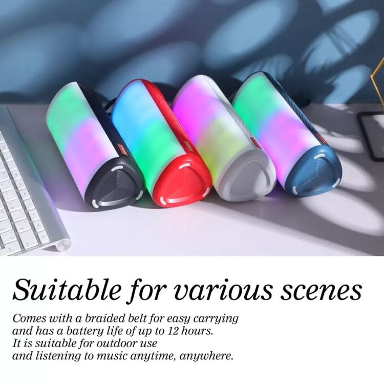 T&G TG357 Portable Wireless Bluetooth Speaker Outdoor Subwoofer with RGB Colorful Light & TWS