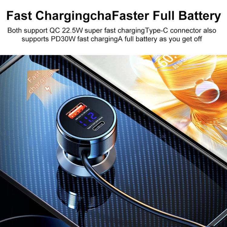 REMAX RCC336 Saga Series 2 in 1 Car 52.5W PD Fast Charger with USB-C / Type-C + 8 Pin Spring Cable ÎҵÄÉ̵ê