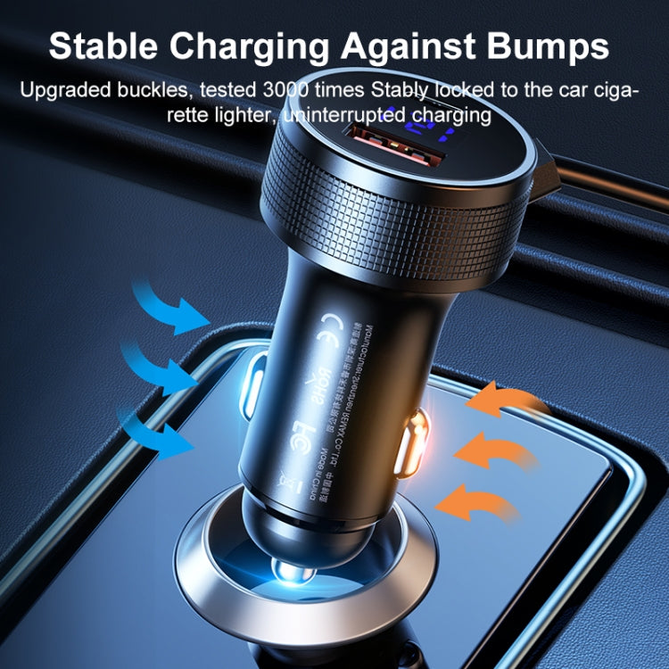 REMAX RCC336 Saga Series 2 in 1 Car 52.5W PD Fast Charger with USB-C / Type-C + 8 Pin Spring Cable ÎҵÄÉ̵ê