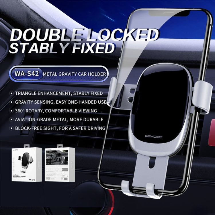 WK WA-S42 Yuetu Series Metal Gravity Air Vent Car Phone Holder Mount