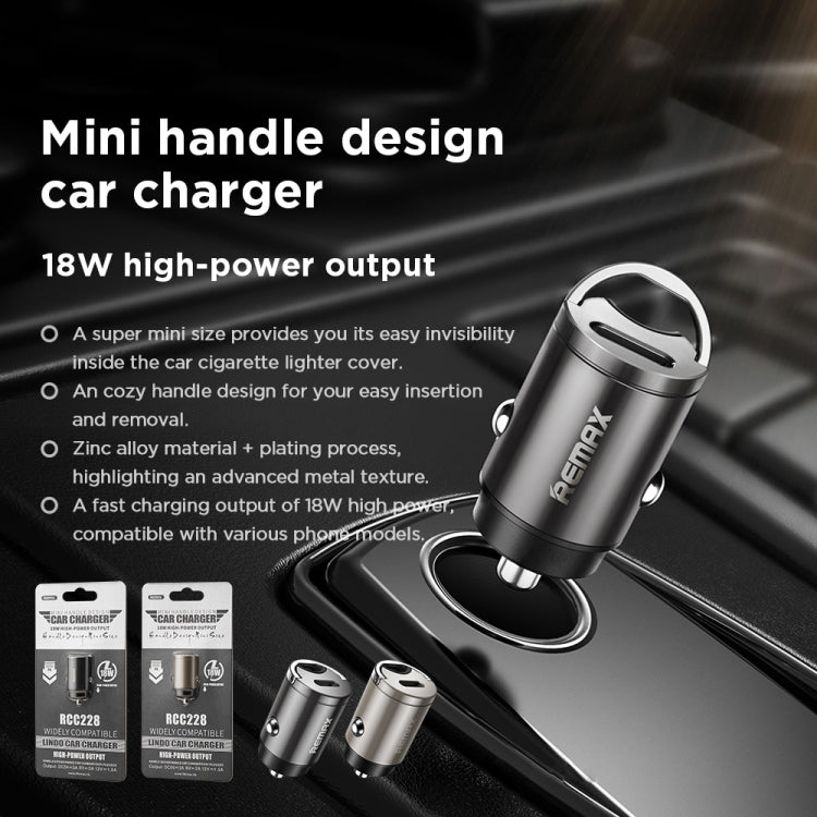 REMAX RCC228 Lindo Series PD 18W Single USB-C / Type-C Interface Fast Charge Car Charger ÎҵÄÉ̵ê