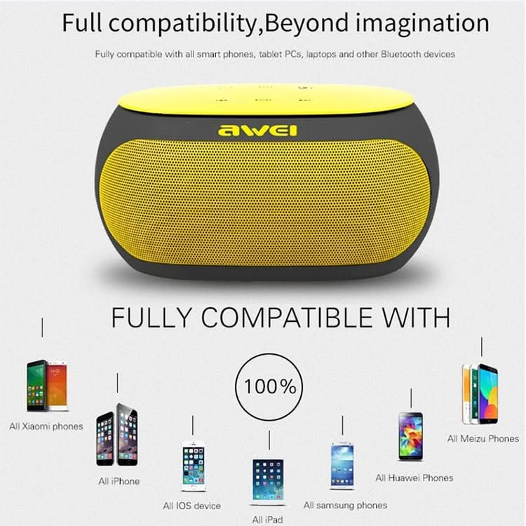 awei Y200 Wireless Bluetooth Speaker with Touch Buttons, Support Aux Line and TF Card