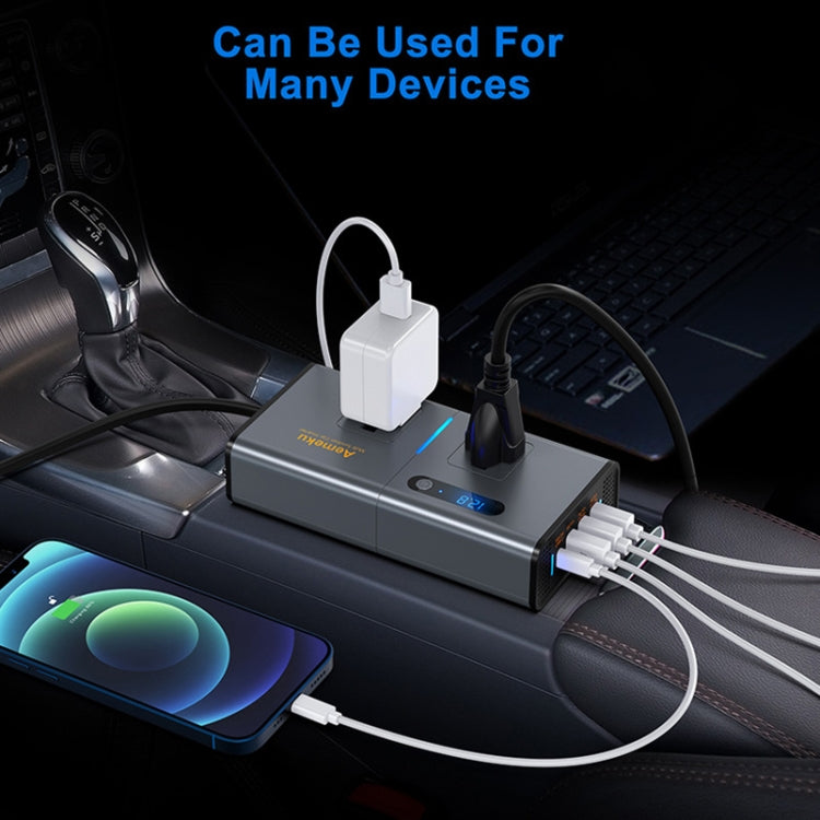 Aemeku Car 200W Inverter USB Power Converter Socket, US Plug