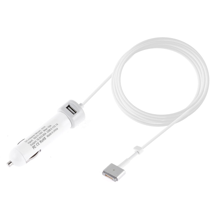 60W 5.1V 2.1A USB Interface Car Charger with 16.5V 3.65A T MagSafe 2 Interface Data Cable