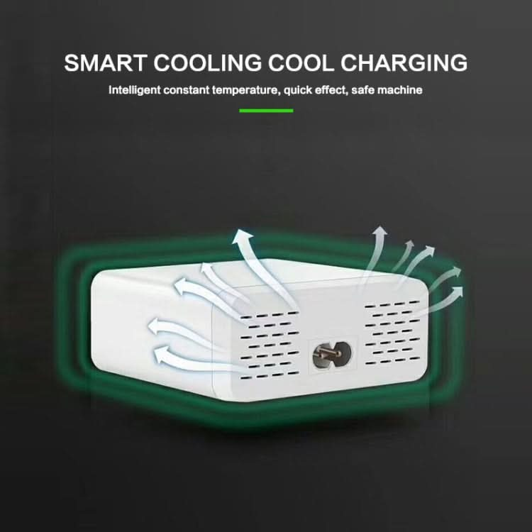 899 30W QC 3.0 6 USB Ports Fast Charger with LCD Digital Display, EU Plug