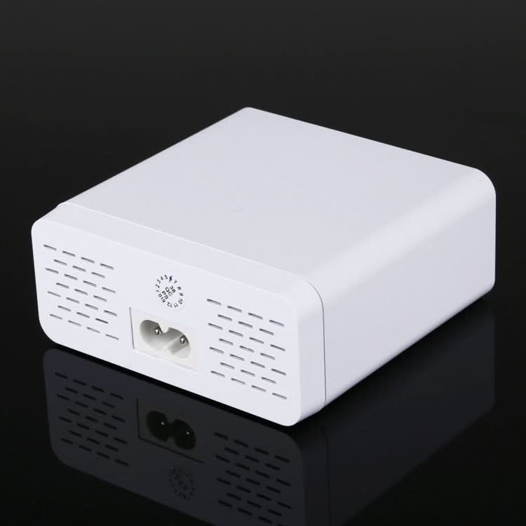 896 40W QC 3.0 6 USB Ports Fast Charger with LCD Digital Display, EU Plug