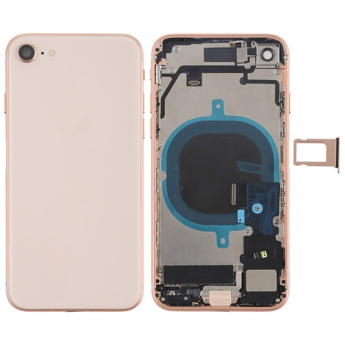 Battery Back Cover Assembly with Side Keys & Vibrator & Speaker Ringer Buzzer & Power Button + Volume Button Flex Cable & Card Tray for iPhone 8 My Store