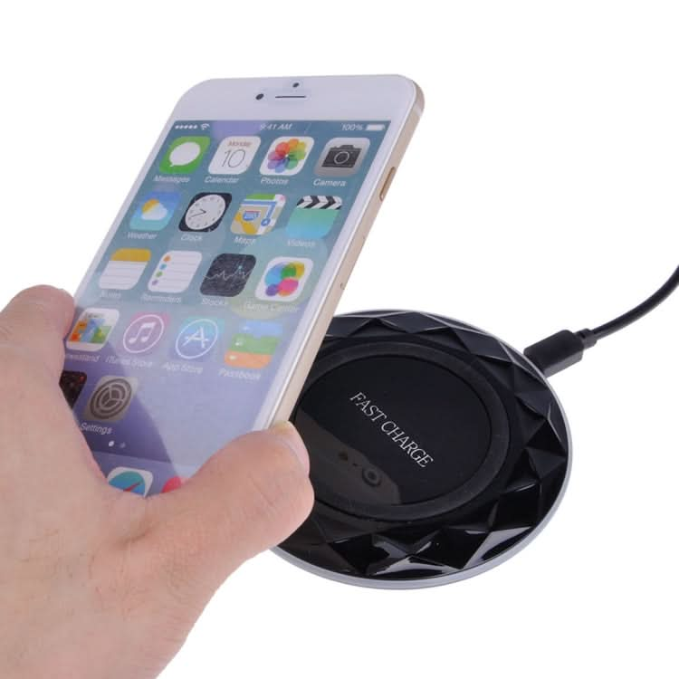 DC5V Input Diamond Qi Standard Fast Charging Wireless Charger, Cable Length: 1m