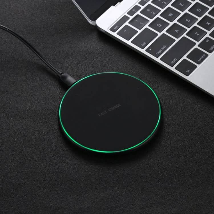 DC 9V 1.67A / 5V 1A Universal Round Shape Qi Standard Fast Wireless Charger with Indicator Light