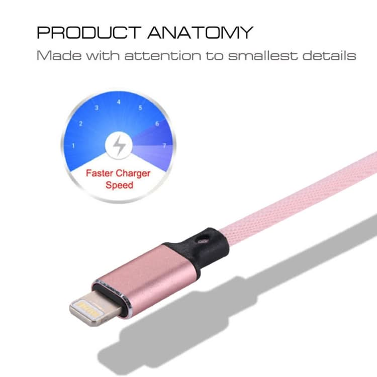 1m 2A USB to 8 Pin Nylon Weave Style Data Sync Charging Cable