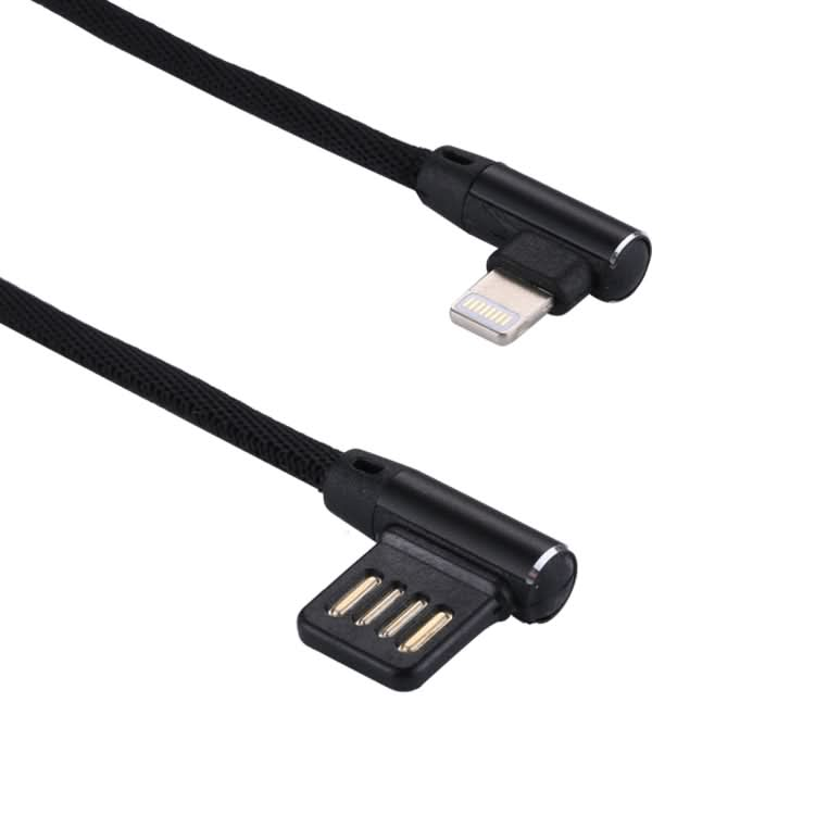 1m 2.4A Output USB to 8 Pin Double Elbow Design Nylon Weave Style Data Sync Charging Cable