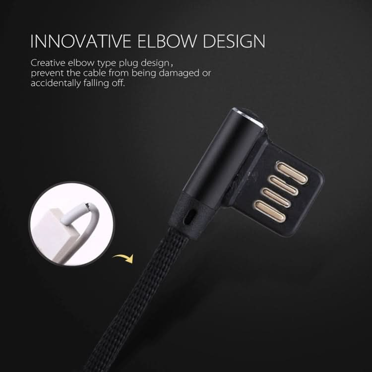 1m 2.4A Output USB to 8 Pin Double Elbow Design Nylon Weave Style Data Sync Charging Cable