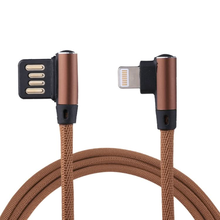 1m 2.4A Output USB to 8 Pin Double Elbow Design Nylon Weave Style Data Sync Charging Cable