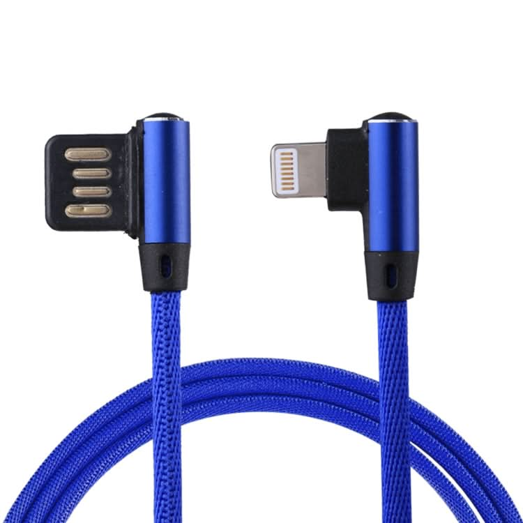 1m 2.4A Output USB to 8 Pin Double Elbow Design Nylon Weave Style Data Sync Charging Cable