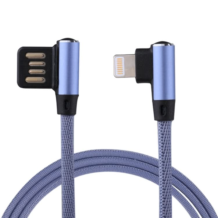 1m 2.4A Output USB to 8 Pin Double Elbow Design Nylon Weave Style Data Sync Charging Cable