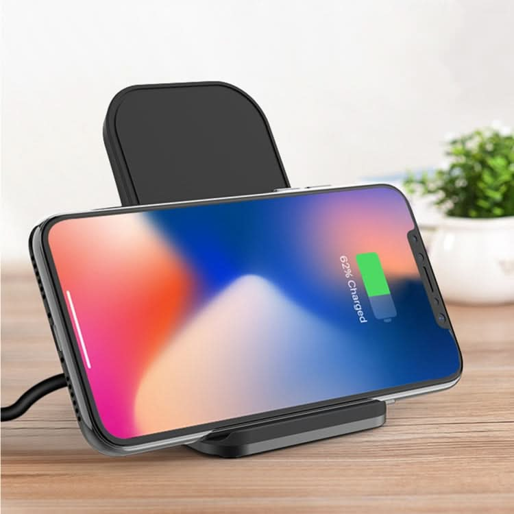 HAMTOD M5 15W Intelligent Dual Coil Design Qi Standard Holder Wireless Charger with Indicator Light, Support Fast Charging