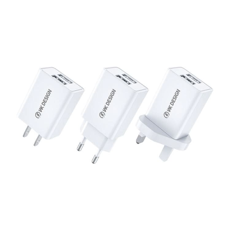 WK WP-U119 10W Dual USB Ports Travel Charger Power Adapter, UK Plug