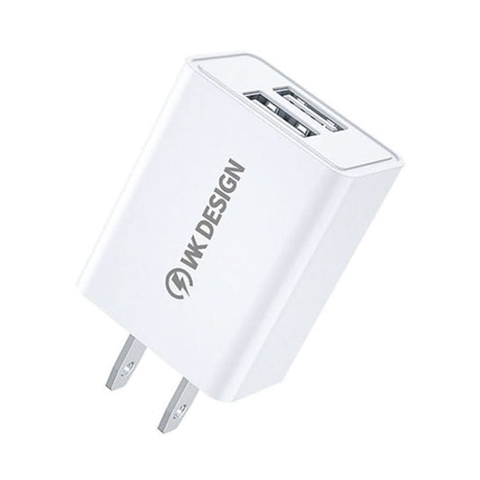 WK WP-U119 10W Dual USB Ports Travel Charger Power Adapter, US Plug