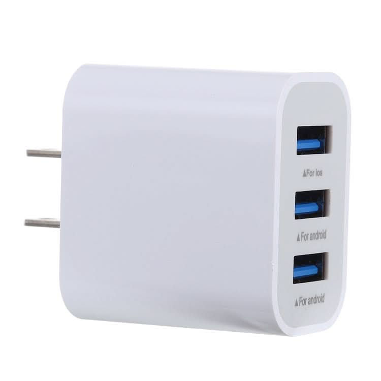 3.1A 3 USB Ports Quick Charger Travel Charger, US Plug