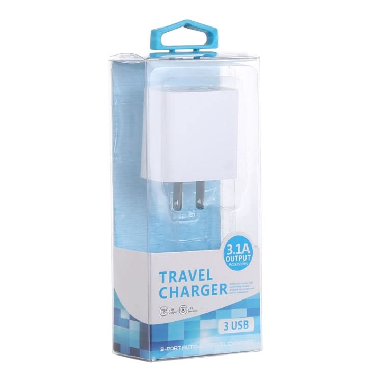 3.1A 3 USB Ports Quick Charger Travel Charger, US Plug