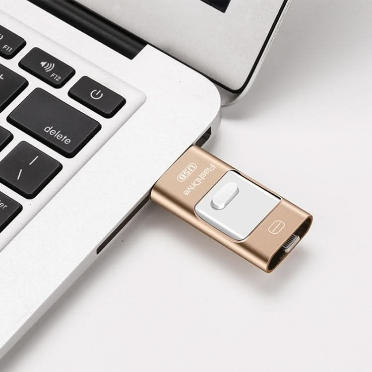 8GB USB 3.0 + 8 Pin + Mirco USB Android iPhone Computer Dual-use Metal Flash Drive