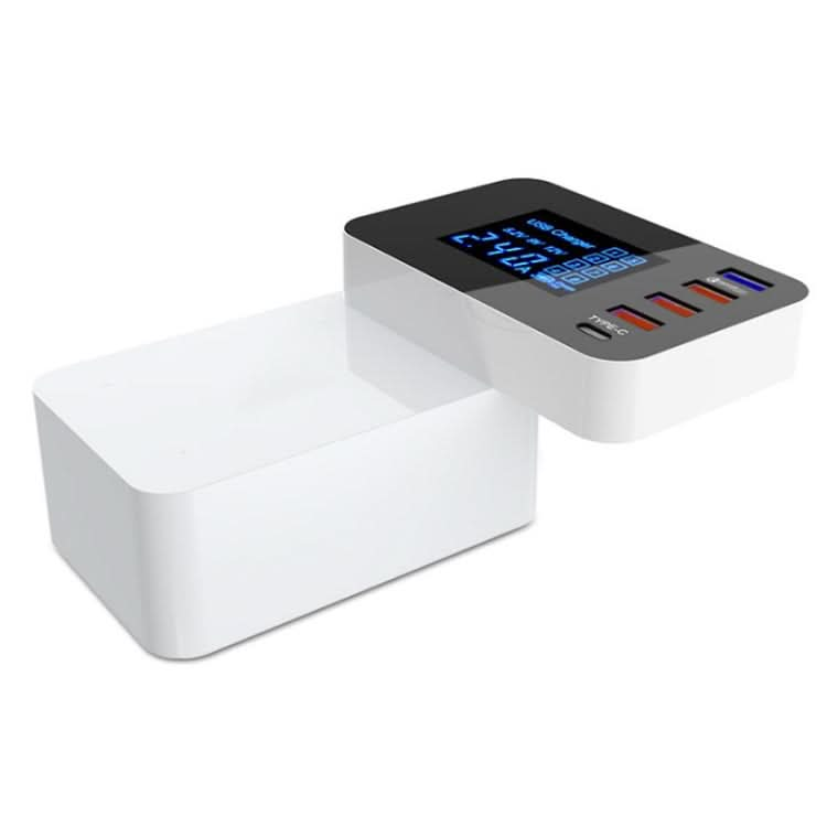 CDA33Q 40W QC 3.0 USB + 3 USB Ports + USB-C / Type-C Ports Multi-function Charger with LED Display, AU Plug