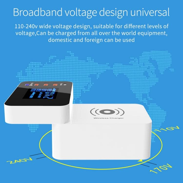 CDA33Q 40W QC 3.0 USB + 3 USB Ports + USB-C / Type-C Ports Multi-function Charger with LED Display, AU Plug