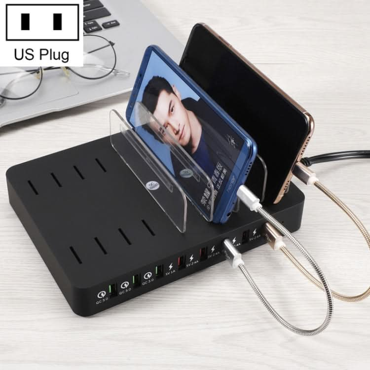 X6S 110W 3 QC 3.0 USB Ports + 5 USB Ports Smart Charger with Detachable Bezel, US Plug