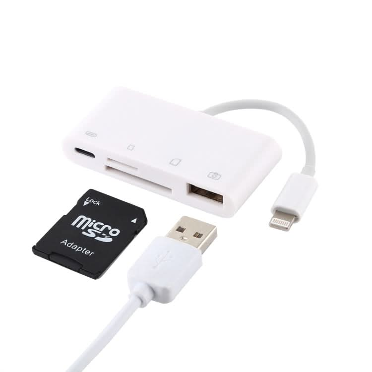 NK-108L 8 Pin to USB + TF Card + SD Card Camera Reader Adapter, Compatible with IOS 9.1 and Above Systems