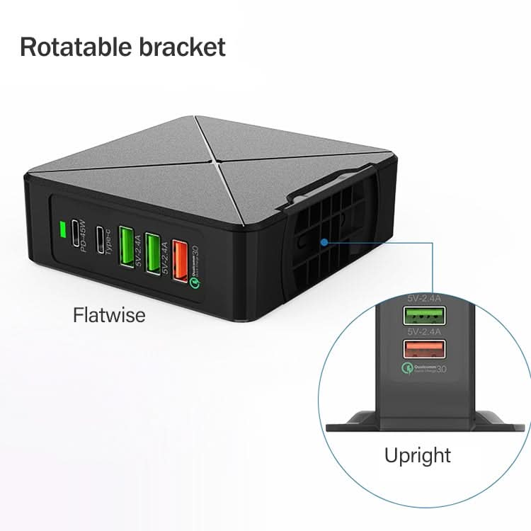 F88 3 x USB + 2 x USB-C / Type-C Ports QC3.0 Desktop Charger