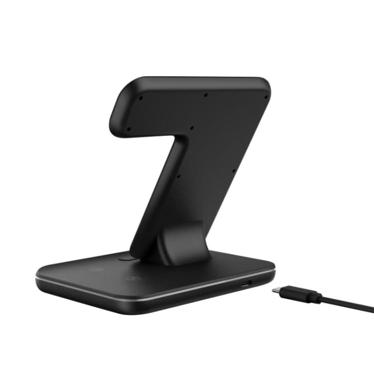 Z5A QI Vertical Magnetic Wireless Charger for Mobile Phones & Apple Watches & AirPods / Samsung Galaxy Buds / Huawei Free Buds, with Touch Ring Light