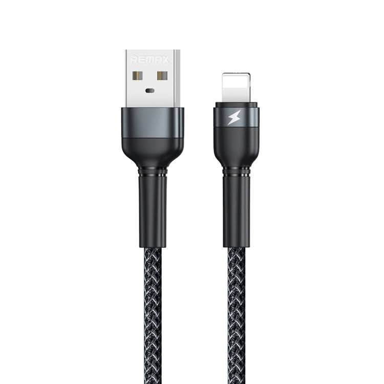 REMAX RC-124i 1m 2.4A USB to 8 Pin Aluminum Alloy Braid Fast Charging Data Cable for iPhone, iPad