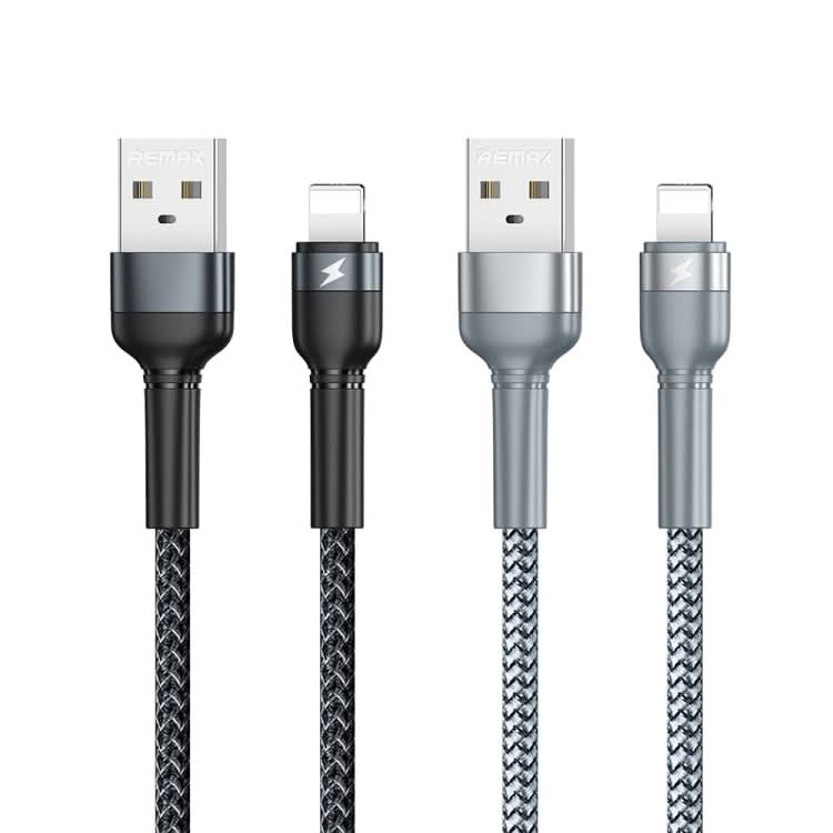 REMAX RC-124i 1m 2.4A USB to 8 Pin Aluminum Alloy Braid Fast Charging Data Cable for iPhone, iPad