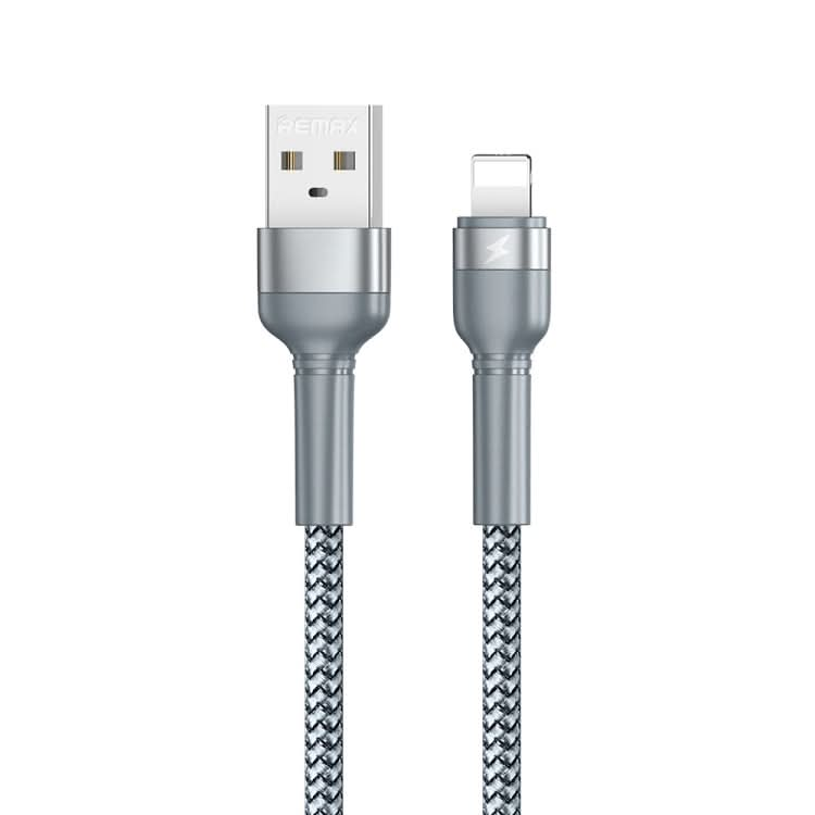 REMAX RC-124i 1m 2.4A USB to 8 Pin Aluminum Alloy Braid Fast Charging Data Cable for iPhone, iPad