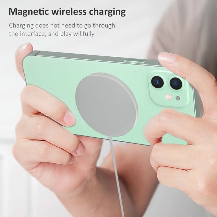 OJD-63 15W Aluminum Alloy Style Round Magsafe Magnetic Wireless Charger