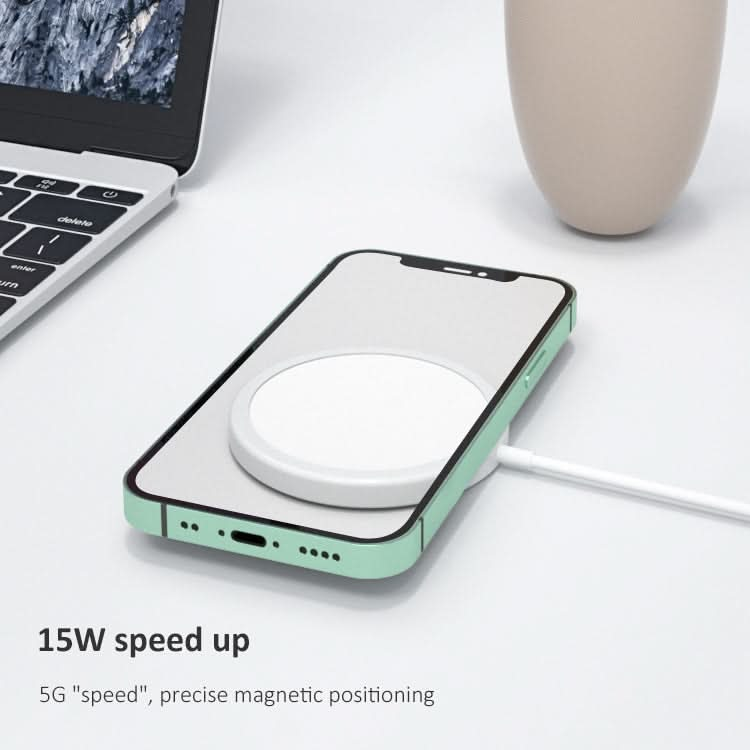 OJD-63 15W Aluminum Alloy Style Round Magsafe Magnetic Wireless Charger