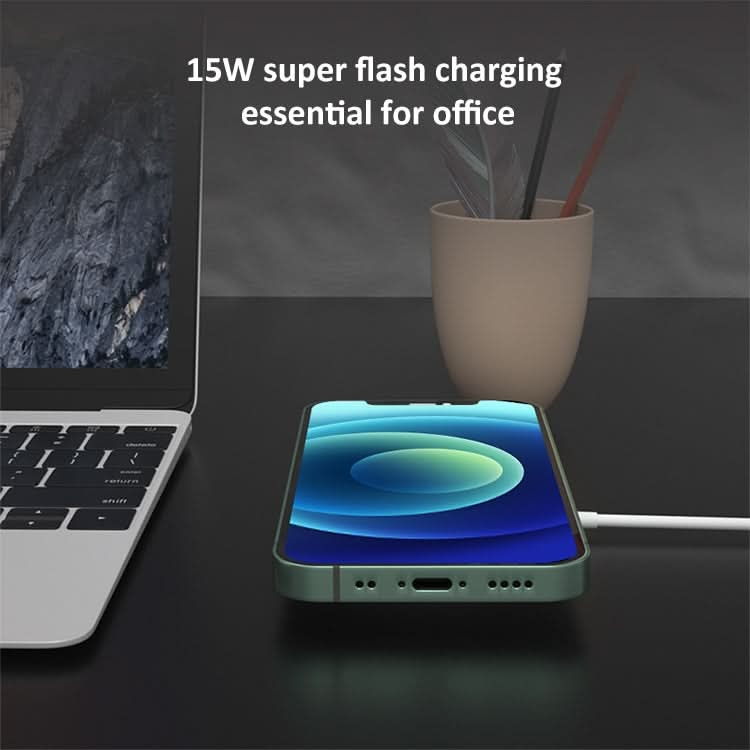 OJD-63 15W Aluminum Alloy Style Round Magsafe Magnetic Wireless Charger