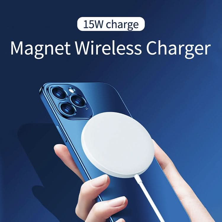 OJD-63 15W Aluminum Alloy Style Round Magsafe Magnetic Wireless Charger