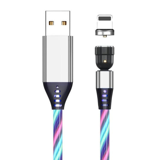 2.4A USB to 8 Pin 540 Degree Bendable Streamer Magnetic Data Cable, Cable Length: 1m