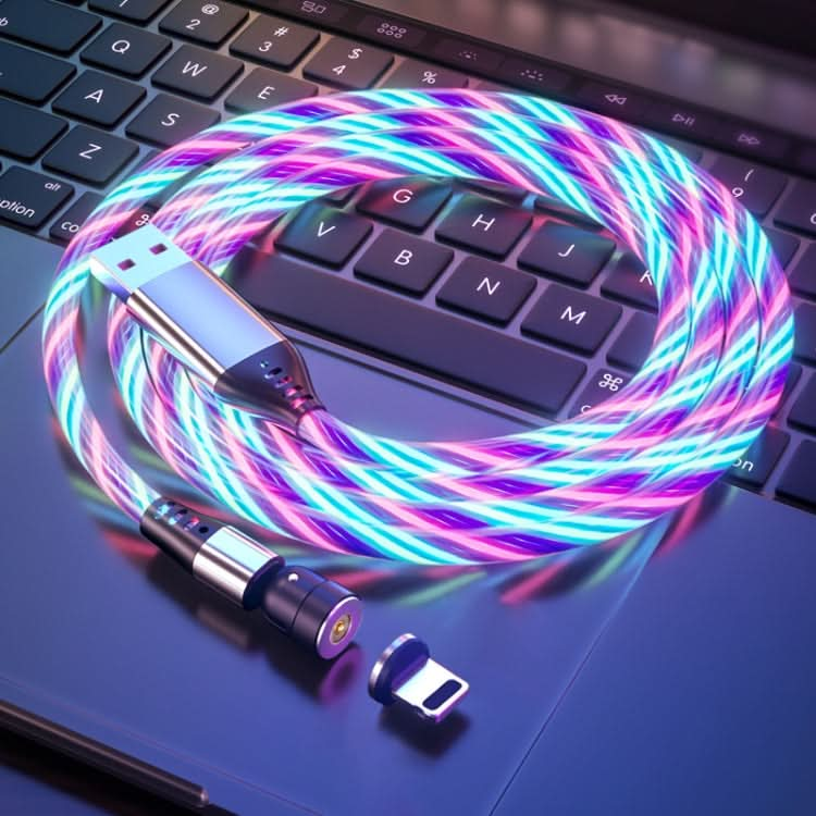 2.4A USB to 8 Pin 540 Degree Bendable Streamer Magnetic Data Cable, Cable Length: 1m